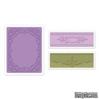 Форма для эмбоссирования от Sizzix - Textured Impressions Embossing Folders 3PK - Oval Lace Set - Кружевной Овал, 3 шт