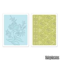 Набор папок для тиснения от Sizzix - Textured Impressions Embossing Folders 2PK - Beatnik Bouquet Set 657809