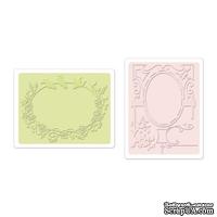 Набор папок для тиснення от Sizzix -Textured Impressions Embossing Folders 2PK - Birds & Garden Gate Set