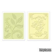 Набор папок для тиснения от Sizzix - Textured Impressions Embossing Folders 2PK - Ferns & Seed Packet Set - Папоротник и Пакетик с Семенами, 2 шт