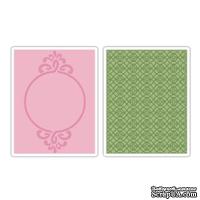 Набор папок для тиснения от Sizzix - Textured Impressions Embossing Folders 2PK - Circle Frame & Sparkling Set