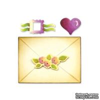 Ножи от Sizzix - Embosslits XL Die - Envelope, 2-D & Seals - Конвертик с Печатями