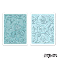 Набор папок для тиснения Sizzix - Textured Impressions Embossing Folders 2PK - Free Spirit Florals Set, 2 шт. - ScrapUA.com