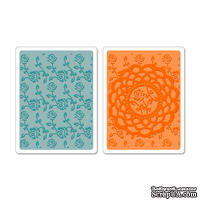 Набор папок для тиснения от Sizzix -  Sizzix Textured Impressions Embossing Folders 2PK - Doily &amp; Roses Set - ScrapUA.com