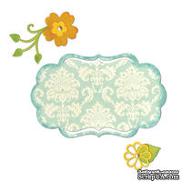 Лезвия Sizzix - Thinlits Die Set 6PK - Fancy Label & Flowers, 6 шт.