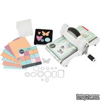 Машинка для вырубки и тиснения Sizzix Big Shot Machine White & Gray, бело-серая (с платформой и пластинами), стартовый набор 