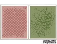 Папки для тиснения от Sizzix - Tim Holtz Alterations - Texture Fades Embossing Folders - Checkerboard Cracked Set