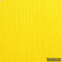 Дизайнерский картон с текстурой льна Sirio tela limone, 30х30, желтый, 290 г/м2