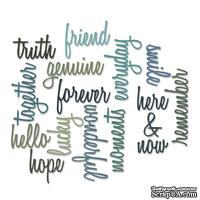 Лезвие от Sizzix - Tim Holtz - Thinlits Dies Script Friendship Words Collection pk of 16 - Слова