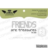 Акриловый штамп Lesia Zgharda TA066 Friends are treasures, размер 4,4x1,7 см