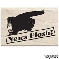 Резиновый штамп Studio G - News flash рука, 5.5х3.5 см, на деревянном блоке