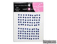 Половинки жемчужин на клеевой основе Want2Scrap - Baby Bling Pearls - Blue, 100 штук