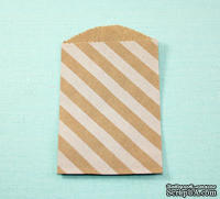 Конвертик из крафт бумаги White Diagonal Stripe Little Bitty Bags, 6,9х10см, 1 шт.