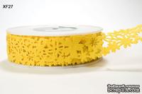 Ажурная лента FLORAL / FELT - YELLOW, ширина 38,1 мм, длина 90 см