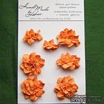 Азалия, бумажные цветы ручной работы, 7 штук, цвет оранжевый - ScrapUA.com
