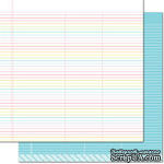 Лист скрапбумаги от Lawn Fawn - Really Rainbow Double-Sided Cardstock 12&quot;X12&quot; True Blue, 30х30 см - ScrapUA.com