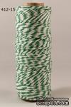 Хлопковый шнур от Baker&#039;s Twine - Green, 2 мм, цвет зеленый/белый, 1 м - ScrapUA.com