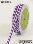 Лента GROSGRAIN /DIAGONAL STRIPES, цвет LIGHT PURPLE/PURPLE,  ширина 9,5мм, длина 90см - ScrapUA.com