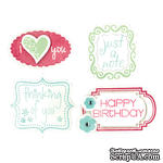 Лезвия и штампы от Sizzix - Framelits Die Set 8PK w/Stamps - Birthday &amp; Frames - ScrapUA.com