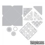 Ножи от Sizzix - Thinlits Plus Die Set 12PK - Envelope, Square, Конверт с ажурным квадратом - ScrapUA.com