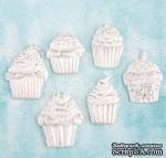 Набор украшений от Prima Marketing - Shabby Chic Treasures Resin Embellishments - Cupcakes, 6 шт - ScrapUA.com