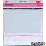 Набор белых текстурированных заготовок для открыток, 15см*15см, 250г/м2, 5шт., ТМ Santi - ScrapUA.com