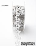 Лента на клеевой основе - Adhesive Fleur-de-lis Scroll Design - серебро, ширина - 22 мм, длина 90 см - ScrapUA.com