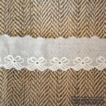 Кружево шитье, цвет белый натуральный, 100% хлопок, ширина 3.5 см, длина 45 см - ScrapUA.com