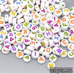 Бусины Алфавит - altered Style Embellishments Alphabet Beads Round, c цветными буквами, 500 штук - ScrapUA.com