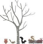 Нож для вырубки от Cheery Lynn Designs - Birch Tree with Cute Critters - ScrapUA.com