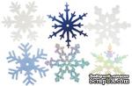 Снежинки из пластика Creative Impressions -  Large Shimmer Snowflakes, 50 штук - ScrapUA.com