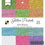 Набор кардстока DCWV Glitter Pastels Solid, 15х15 см, 24 листа, с глиттером - ScrapUA.com