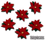 Набор декоративных пуговиц Dress It Up - Red Poinsettias - ScrapUA.com