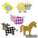 Набор декоративных пуговиц Dress It Up - Funky Farm - ScrapUA.com