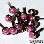 Набор брадсов Eyelet Outlet - Pearl Brad Pink/Silver, цвет розовый, 5 мм, 10 штук - ScrapUA.com