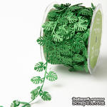 Лента Green Tropical Leaf, цвет зеленый, длина 90см - ScrapUA.com