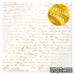 Лист кальки (веллум) с фольгированием Golden Text 30,5х30,5 см, ТМ Фабрика Декора - ScrapUA.com
