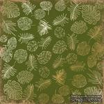 Лист односторонней бумаги с фольгированием Golden Tropical Leaves Botany summer 1,ТМ Фабрика Декора - ScrapUA.com