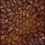 Аркуш одностороннього паперу з фольгуванням, дизайн Golden Branches, color Brown aquarelle, 30,5см х 30,5см, ТМ Фабрика Декору - ScrapUA.com