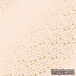 Лист односторонней бумаги с фольгированием Golden stars Beige, ТМ Фабрика Декора - ScrapUA.com