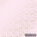 Лист односторонней бумаги с фольгированием Golden stars Light pink, ТМ Фабрика Декора - ScrapUA.com