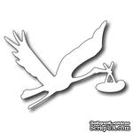 Лезвие Frantic Stamper - Cutting Die - Stork with Baby Bundle - Аист и младенец - ScrapUA.com