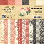 Набор скрапбумаги Graphic 45 - Mon Amour - Patterns &amp; Solids Pad, 15х15 см, двусторонняя, 12 листов - ScrapUA.com