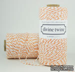 Хлопковый шнур от Divine Twine - Orange, 1 мм, цвет оранжевый/белый, 1м - ScrapUA.com