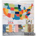 Набор скрапбумаги от Paper House - Paper Crafting Kit - Discover USA, 30 x 30 см - ScrapUA.com