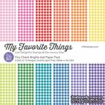 Набор бумаги My Favorite Things - Tiny Check Brights Paper Pack, размер 15х15 см, 24 листа. - ScrapUA.com