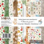 Набор бумаги от Mona Design — Теплая зима, 12 листов, 30,5х30,5см - ScrapUA.com