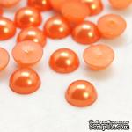 Полужемчужинки OrangeRed, 8x3.5мм, цвет оранжевый, 50 шт. - ScrapUA.com