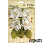 Набор объемных цветов Petaloo - Botanica Blooms x4 - White - ScrapUA.com