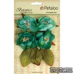 Набор объемных цветов Petaloo - Botanica Blooms x4 - Teal - ScrapUA.com